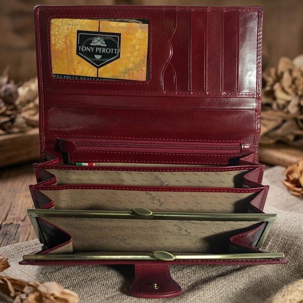 Женский кошелек Tony Perotti Натуральная кожа Accademia 1526 rosso (90682) Красный 90682 фото