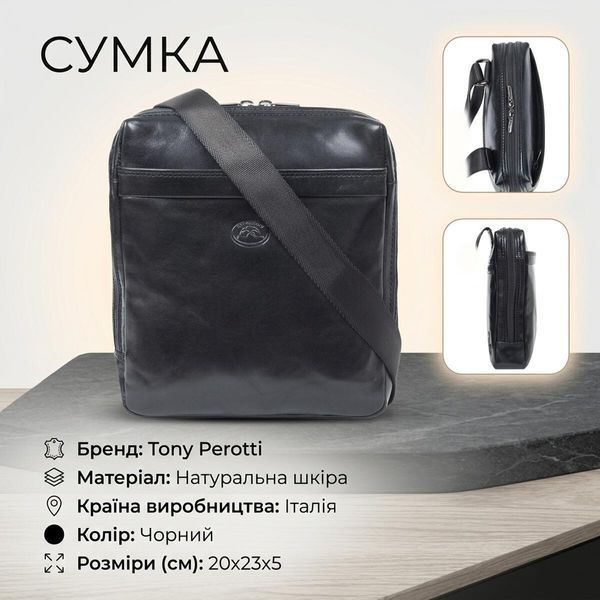 Мужская сумка Tony Perotti Italico 6001G-20 nero (90632) Черная 90632 фото