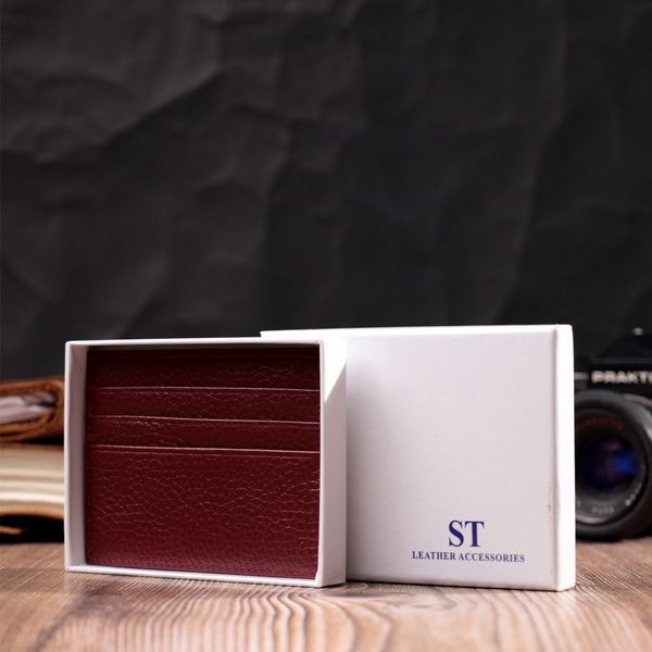 Практичный кард-кейс из натуральной кожи ST Leather 22446 Бордовый 22446 фото