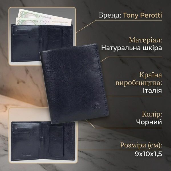 Жіноче вертикальне портмоне Tony Perotti Nevada 3504 nero (90652) Чорне 90652 фото