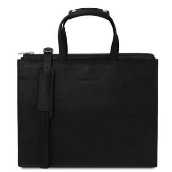 Жіночий портфель шкіряний на три відділення Palermo Tuscany TL142452 (Чорний) 2452_1_2 фото
